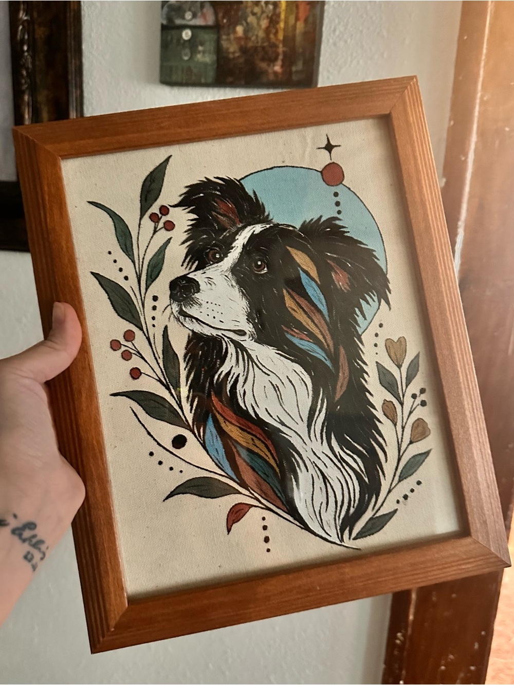 Hand-Painted // Border Collie Wall Art